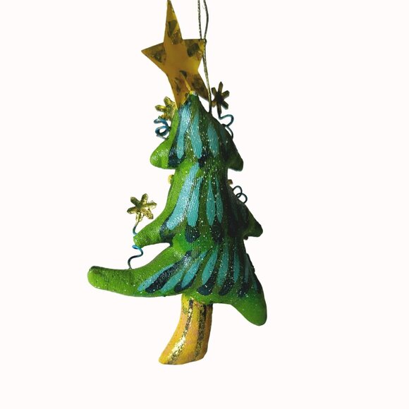 Vintage Fabric Mache Christmas Tree Figurine Whimsical Ornament - Picture 2 of 3